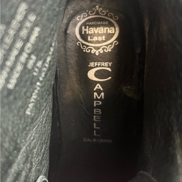 Jeffrey Campbell Lita Ankle Boots Black Leather Wooden Heel Lace-up Women’s 8 - Picture 11 of 13